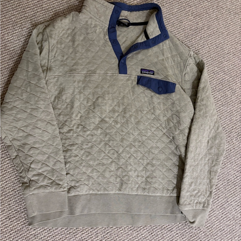 Patagonia Olive Green Quilted Pullover Shirt